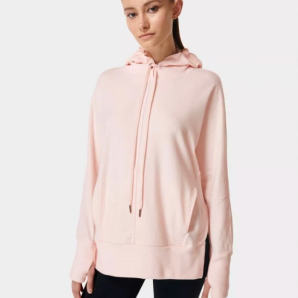 Sweaty Betty Liberate Luxe Fleece Hoody in Tulle Pink - Size Small - NWT